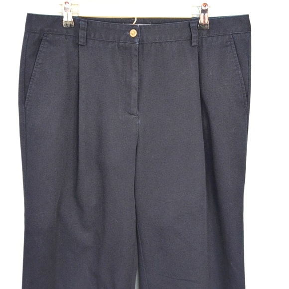 VTG Liz Claiborne Kylie navy pleated trousers, slight taper Size. 16. - Picture 4 of 14